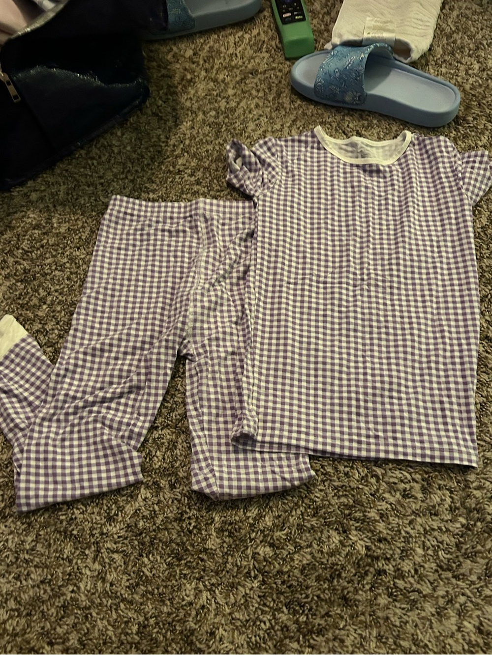 Purple Gingham Bamboo PJ Set